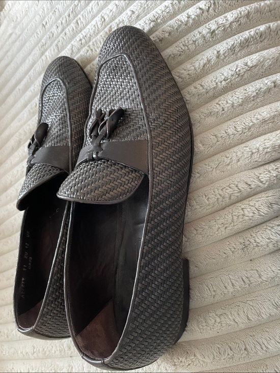 Ermenegildo Zegna Dark Brown Woven Tassel Loafers main image 5
